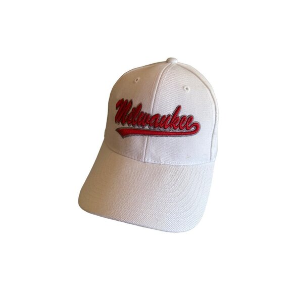 Milwaukee Embroidered Baseball Cap  City Hunter  White & Red  One Size Fits All - Picture 1 of 6